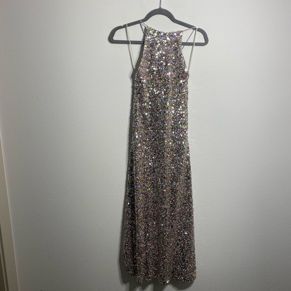 Zara Viral colorful SEQUIN KNIT HALTER DRESS NWT - Picture 9 of 14